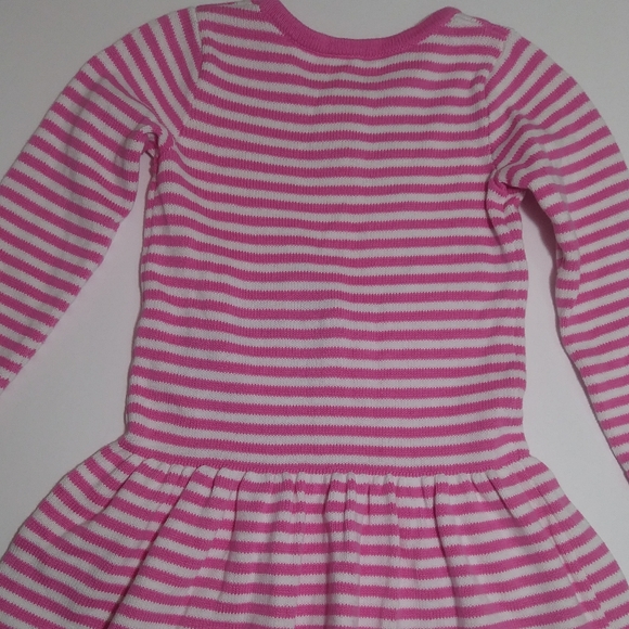 GYMBOREE 2T Racoon Sweater Dress Pink White Stripe - Picture 6 of 6